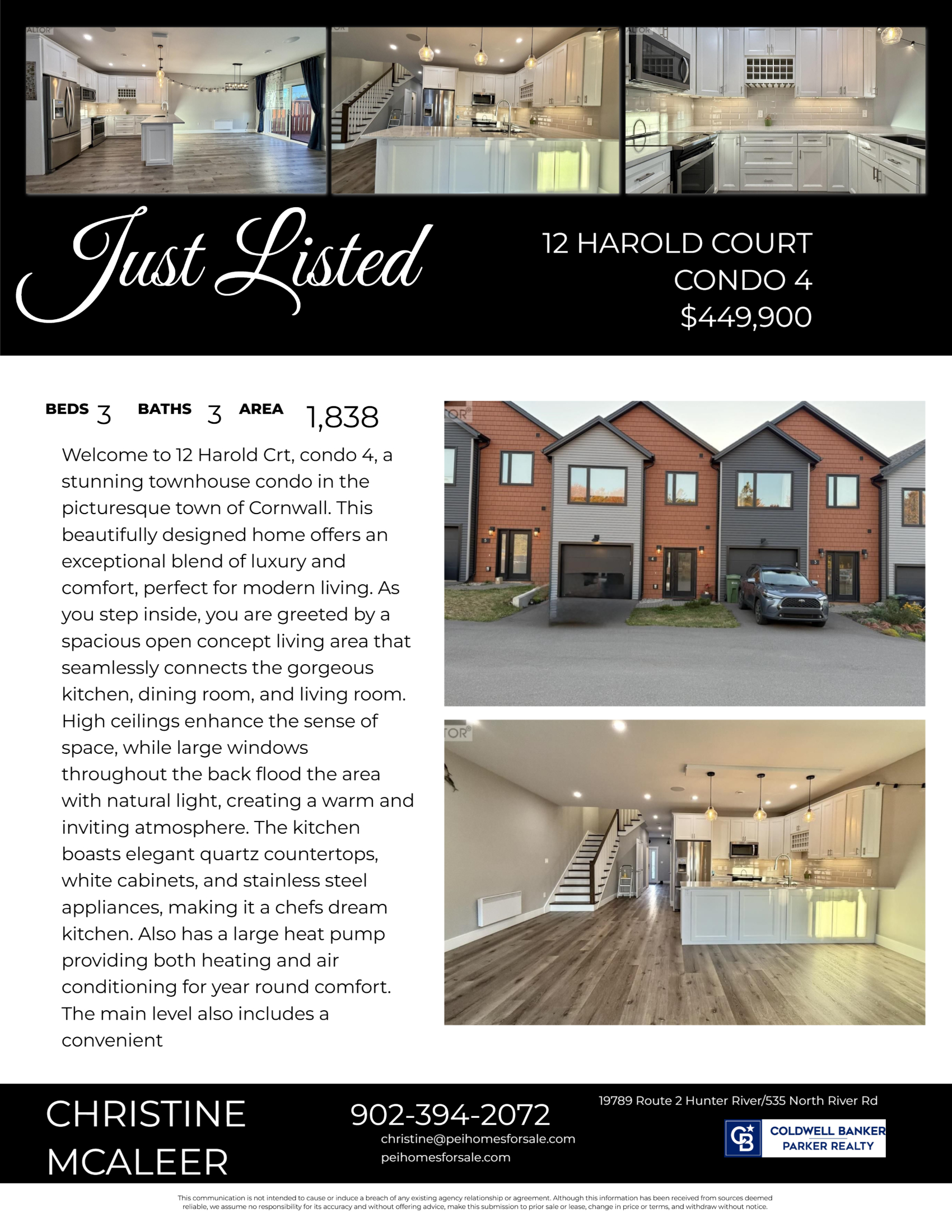 Luxury 3 bedroom condo in Cornwall PEI